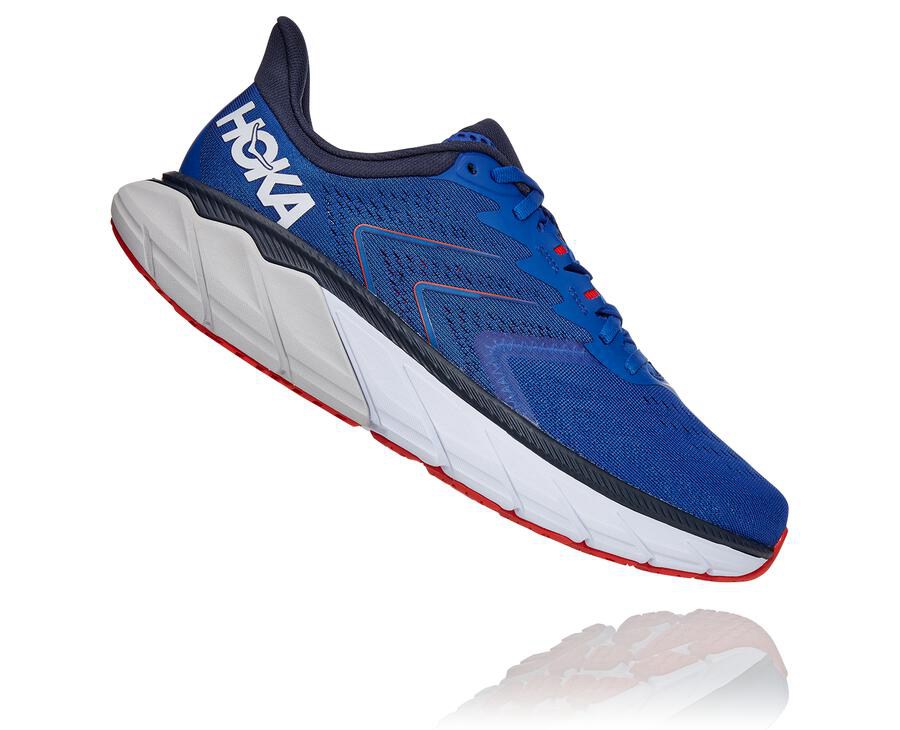 Hoka Australia One One Arahi 5 - Mens Running Shoes Blue - LAZHR-2739